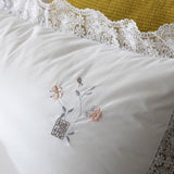 Cotton 100% pillow cover flower embroidery Korean tradition PS16