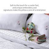 Rayon Cooling pillow-case Quickly Cool Down Flower Embroidery PS21