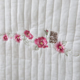 Cotton 100% bed- cover flower embroidery white