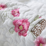 Cotton 100% mattress cover bed Spread flower embroidery white