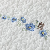 Cotton 100% Mattress Pad Flower Signature Embroidery Garden